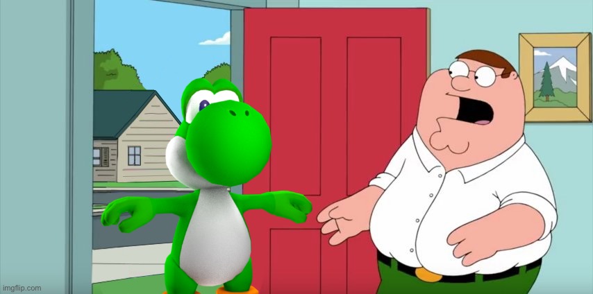 Holy crap Lois, it’s T pose yoshi | image tagged in holy crap lois its x | made w/ Imgflip meme maker
