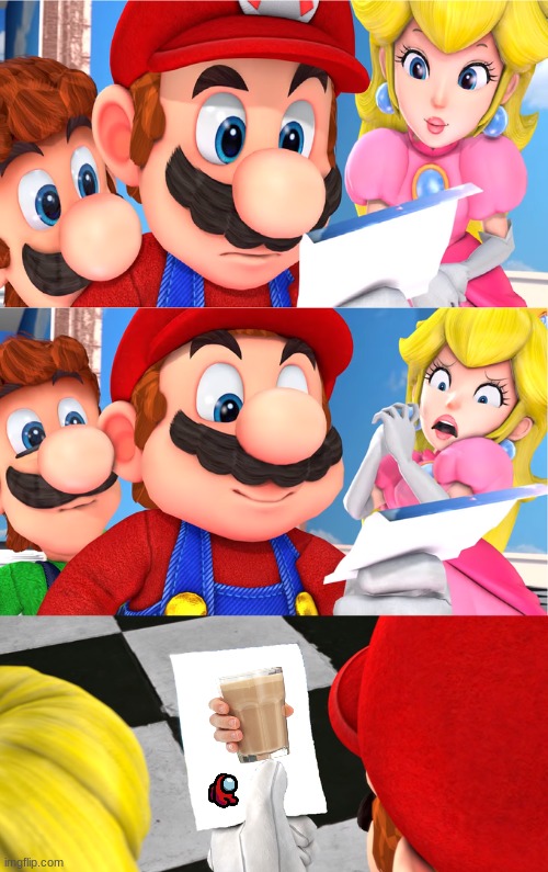 Super Mario blank paper | image tagged in super mario blank paper,mini crewmate,choccy milk | made w/ Imgflip meme maker
