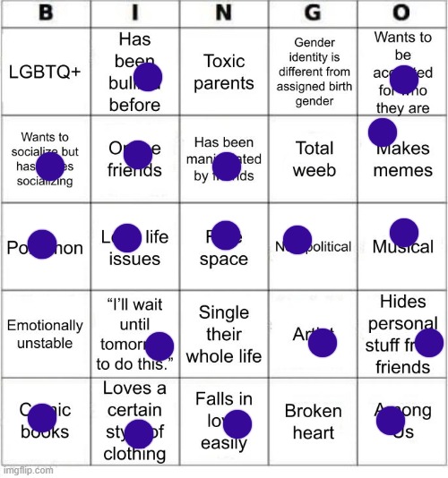 BINGOOO!! (old bingo trend go brrrr..) | image tagged in jer-sama's bingo | made w/ Imgflip meme maker