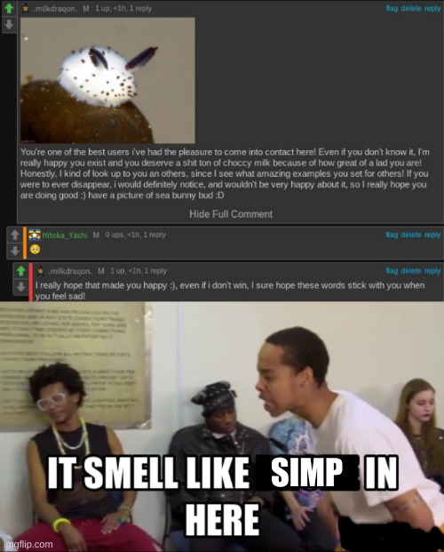 THIS IS A JOKE, I HOPE YALL UNDERSTAND; SIMP | image tagged in it smells like ___ in here | made w/ Imgflip meme maker