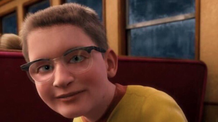 polar express guy with glasses Blank Meme Template