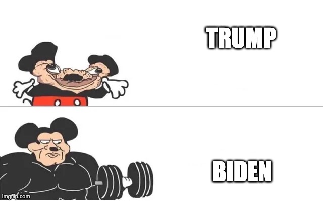 mickey mouse drake | TRUMP; BIDEN | image tagged in mickey mouse drake | made w/ Imgflip meme maker