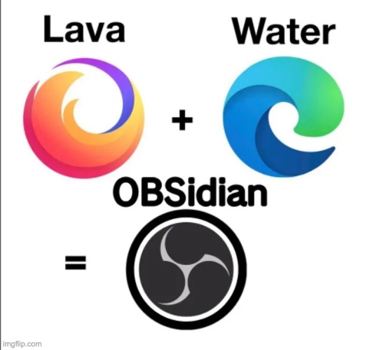 Lava + Water = OBSidian | image tagged in memes,funny,pandaboyplaysyt,minecraft,gaming | made w/ Imgflip meme maker