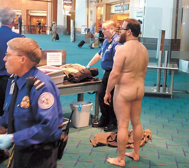 TSA and naked man Blank Meme Template