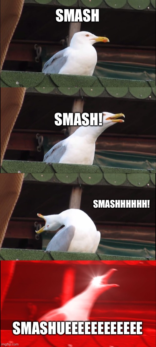 Inhaling Seagull Meme | SMASH; SMASH! SMASHHHHHH! SMASHUEEEEEEEEEEEE | image tagged in memes,inhaling seagull | made w/ Imgflip meme maker