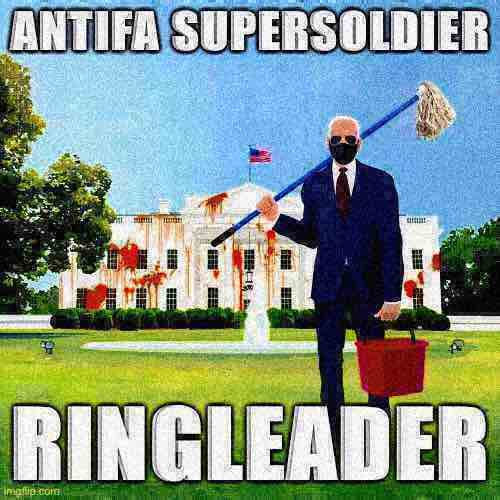 Antifa supersoldier ringleader deep-fried 2 Blank Meme Template