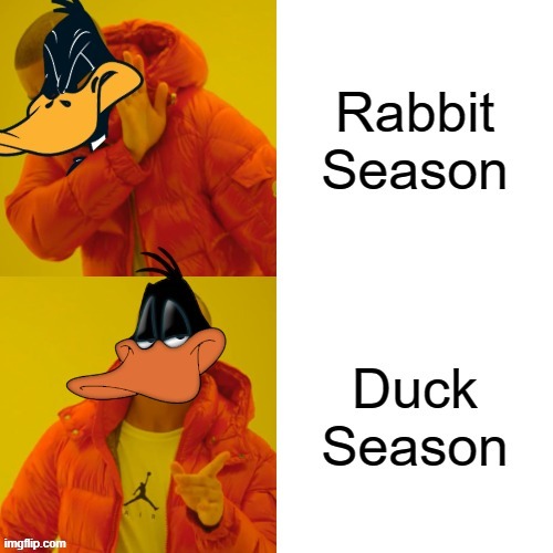 image tagged in drake,looney tunes,daffy duck | made w/ Imgflip meme maker