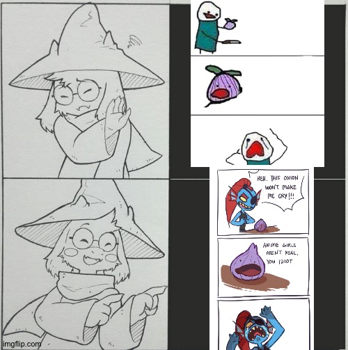 oki | image tagged in ralsei template,undyne,undertale,this onion won't make me cry,this onion wont make me cry,memes | made w/ Imgflip meme maker