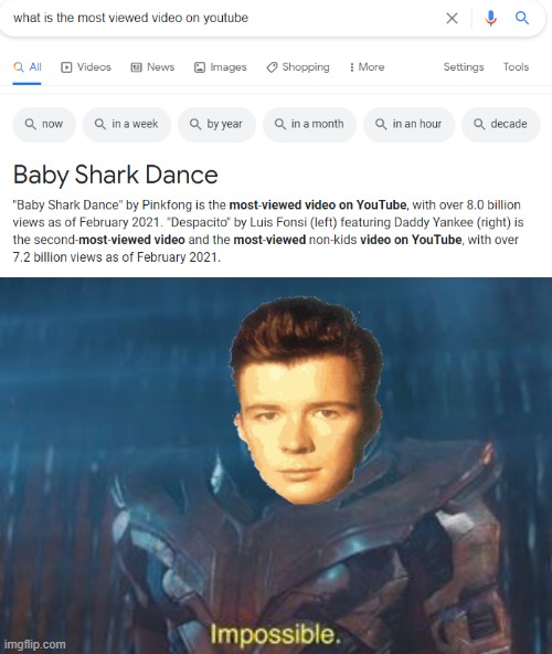 How.. | image tagged in thanos impossible,rick astley | made w/ Imgflip meme maker