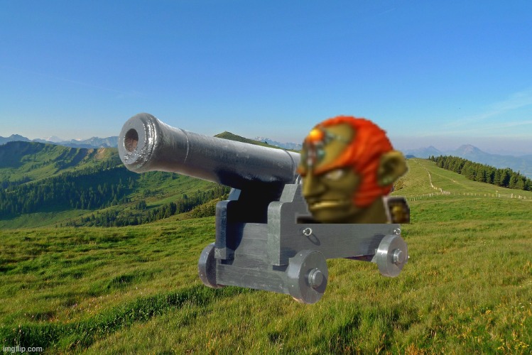 cannondorf | image tagged in link,ocarina of time,memes,ganondorf | made w/ Imgflip meme maker