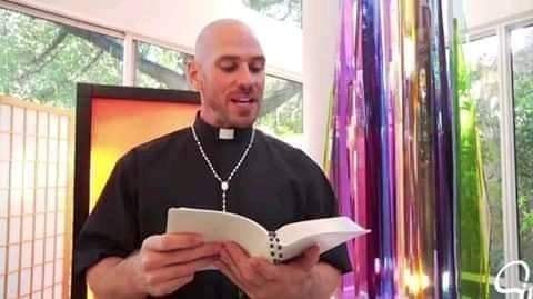 Priest reading bible Blank Meme Template