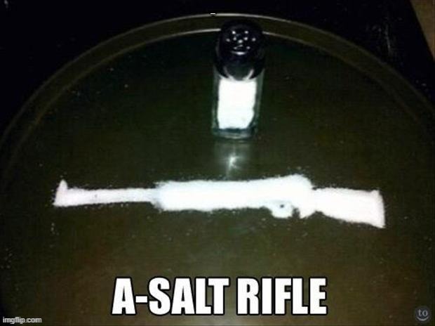 A-salt rifle | A-SALT RIFLE | image tagged in boi,x x everywhere,one does not simply | made w/ Imgflip meme maker