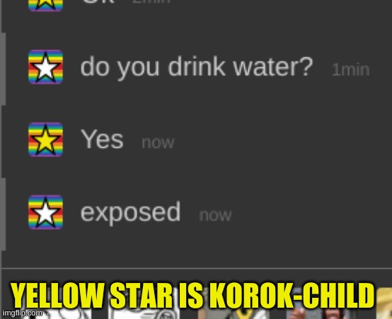 korok child exposed | YELLOW STAR IS KOROK-CHILD | made w/ Imgflip meme maker