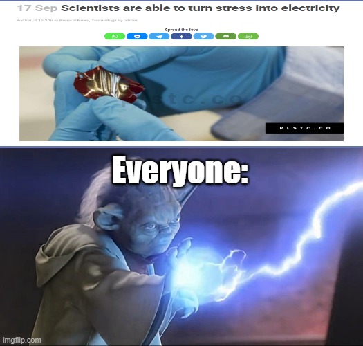 Unlimited Power!!!! | Everyone: | image tagged in yoda force lightning | made w/ Imgflip meme maker