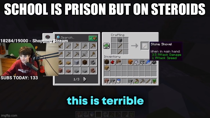 I’m so bored | SCHOOL IS PRISON BUT ON STEROIDS | image tagged in this is terrible | made w/ Imgflip meme maker