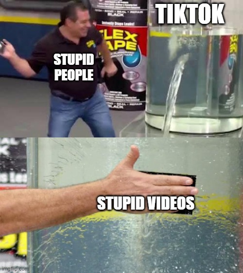 stop reading the title |  TIKTOK; STUPID PEOPLE; STUPID VIDEOS | image tagged in flex tape,tiktok,i feel bad,stop it,why are you reading this | made w/ Imgflip meme maker