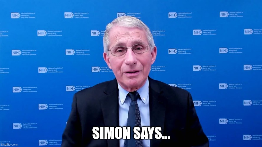 Are we having fun? | SIMON SAYS... | image tagged in dr fauci,covid19,hoax | made w/ Imgflip meme maker