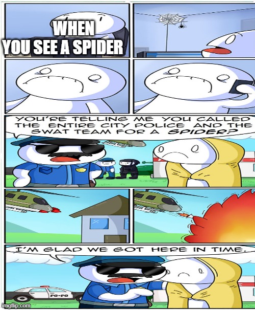 WHEN YOU SEE A SPIDER | image tagged in funny | made w/ Imgflip meme maker