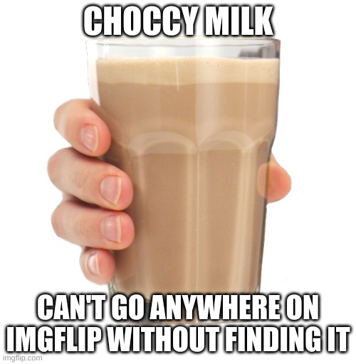 Choccy Milk | CHOCCY MILK; CAN'T GO ANYWHERE ON IMGFLIP WITHOUT FINDING IT | image tagged in choccy milk | made w/ Imgflip meme maker