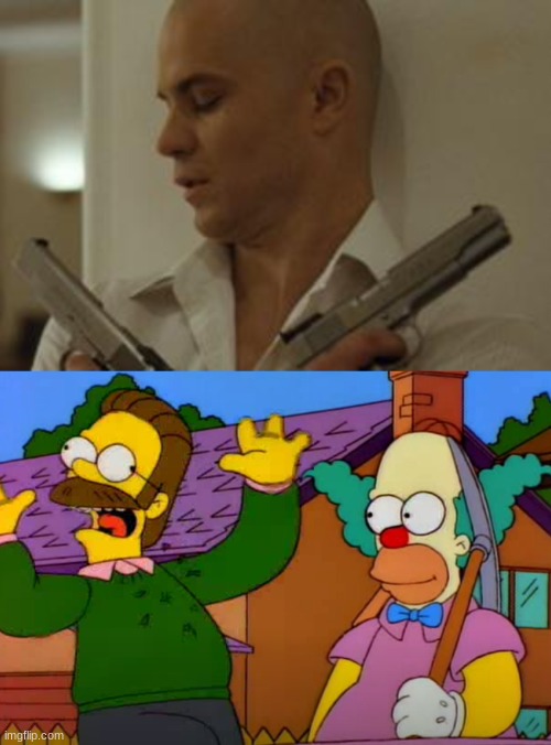 Hitman Kills Ned Flanders Blank Meme Template