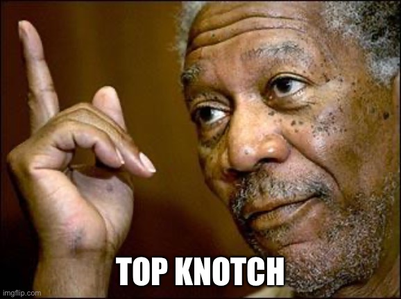 This Morgan Freeman | TOP KNOTCH | image tagged in this morgan freeman | made w/ Imgflip meme maker