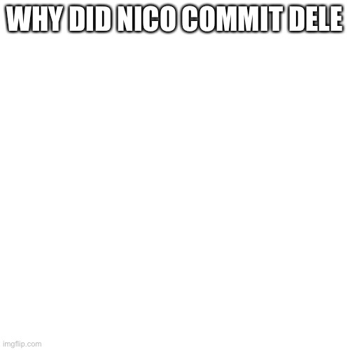 What happened | WHY DID NICO COMMIT DELETE | image tagged in memes,blank transparent square | made w/ Imgflip meme maker