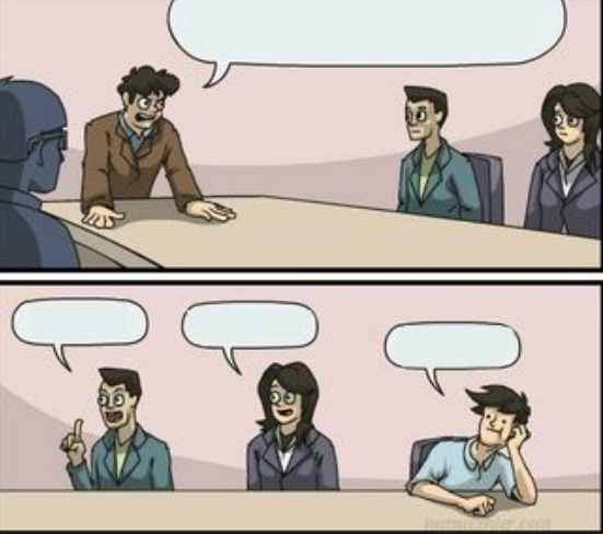 High Quality Boardroom meeting Sugg 3 Blank Meme Template