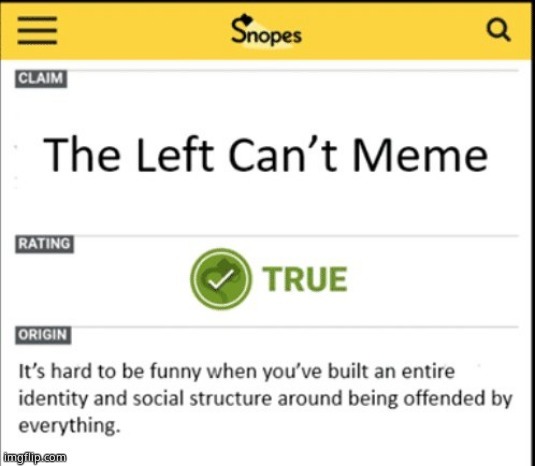 The left can't meme | image tagged in the left can't meme | made w/ Imgflip meme maker