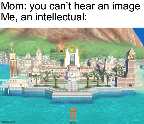 Mom: you can’t hear an image
Me, an intellectual: | image tagged in blank white template | made w/ Imgflip meme maker