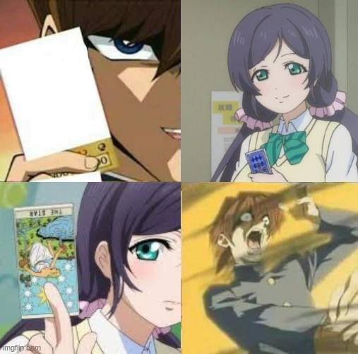 Nozomi draws a card Blank Meme Template