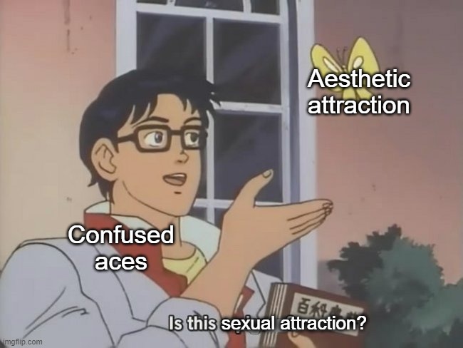 Haven't we all? |  Aesthetic attraction; Confused aces; sexual attraction? | image tagged in is this a pigeon,ace,aroace | made w/ Imgflip meme maker