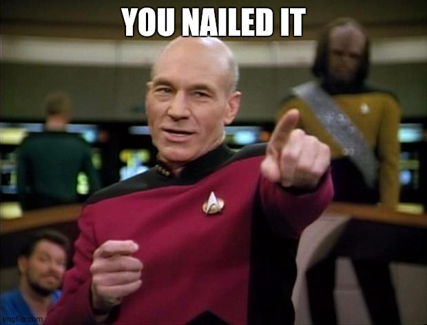 Picard | YOU NAILED IT | image tagged in picard | made w/ Imgflip meme maker