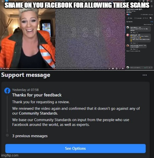 SHAME ON YOU FACEBOOK FOR ALLOWING THESE SCAMS | image tagged in scam | made w/ Imgflip meme maker