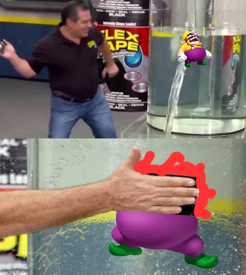 Phil Swift Smashes Wario's Head.mp3 | image tagged in flex tape,memes,wario dies | made w/ Imgflip meme maker