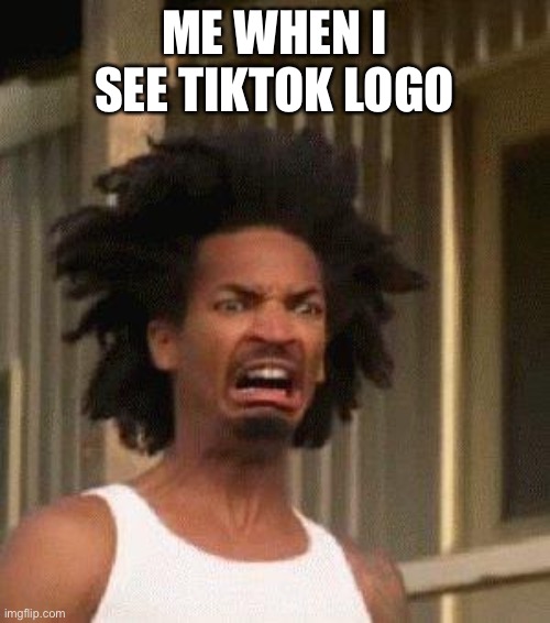 Disgusted Face | ME WHEN I SEE TIKTOK LOGO | image tagged in disgusted face | made w/ Imgflip meme maker
