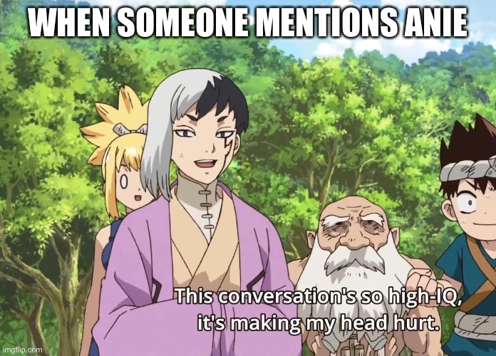Nothing better than a good anime | WHEN SOMEONE MENTIONS ANIME | image tagged in high iq | made w/ Imgflip meme maker