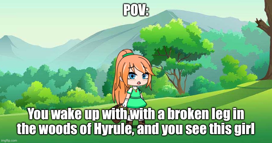 POV:; You wake up with with a broken leg in the woods of Hyrule, and you see this girl | made w/ Imgflip meme maker