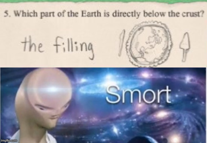 That’s not how the earth works... | image tagged in meme man smort,funny,earth,science,tests,kids | made w/ Imgflip meme maker