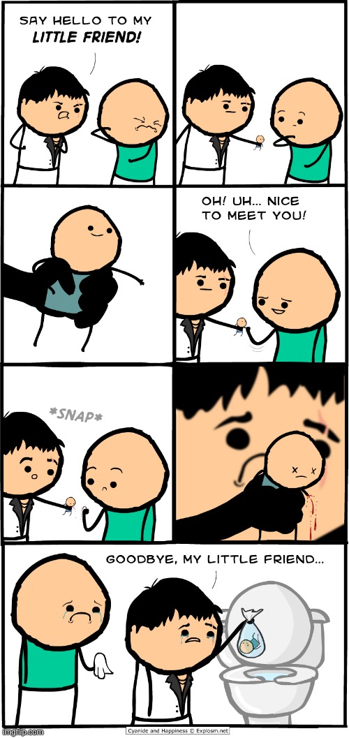 My little friend | image tagged in cyanide and happiness | made w/ Imgflip meme maker