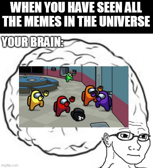 BIGABRAIN | WHEN YOU HAVE SEEN ALL THE MEMES IN THE UNIVERSE; YOUR BRAIN: | image tagged in big brain | made w/ Imgflip meme maker