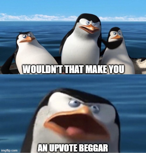 WOULDN'T THAT MAKE YOU AN UPVOTE BEGGAR | image tagged in wouldn't that make you | made w/ Imgflip meme maker