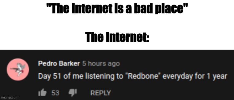 "The Internet is a bad place"; The Internet: | image tagged in textbox,memes,internet,youtube comments | made w/ Imgflip meme maker
