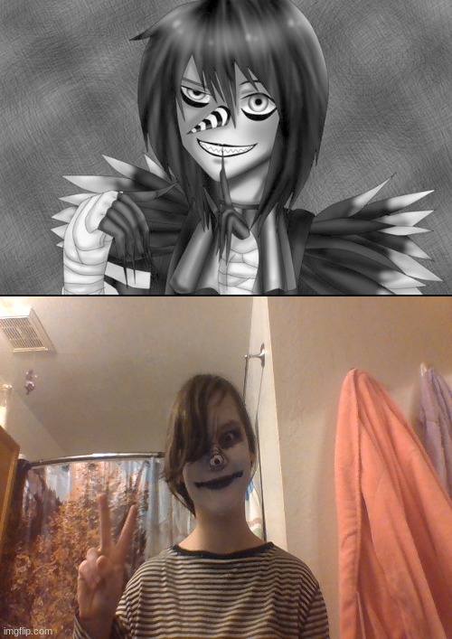 lj cosplay requested by SadLittleIzuku | image tagged in cosplay,creepypasta | made w/ Imgflip meme maker