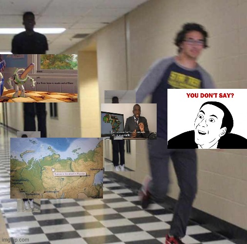 crossover intensifies | image tagged in floating boy chasing running boy,russia is located in russia,you don't say,hmm yes,crossover,every 60 seconds | made w/ Imgflip meme maker