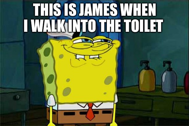 Don't You Squidward | THIS IS JAMES WHEN I WALK INTO THE TOILET | image tagged in memes,don't you squidward | made w/ Imgflip meme maker