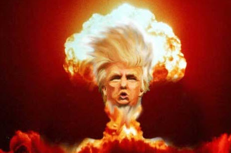 Trump nuclear mushroom cloud Blank Meme Template