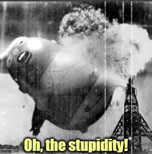 Lakehurst, New Jersey, 2021 | Oh, the stupidity! | image tagged in trump,baby,balloon,explosion | made w/ Imgflip meme maker