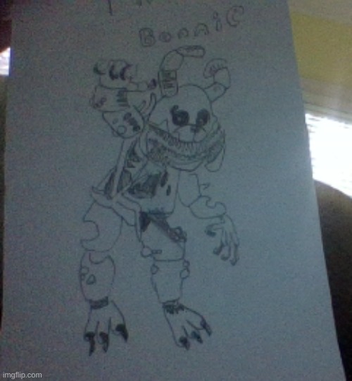 Twisted bonnie drawing I made | image tagged in bonnie | made w/ Imgflip meme maker