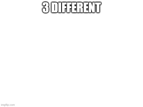 Blank White Template | 3 DIFFERENT | image tagged in blank white template | made w/ Imgflip meme maker