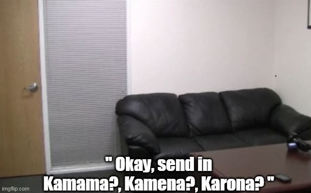 Kamala Interview Circa 1980.  CAREER ERUPTS ! | " Okay, send in Kamama?, Kamena?, Karona? " | image tagged in memes | made w/ Imgflip meme maker